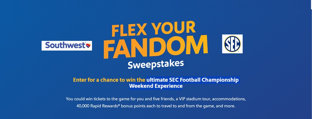 Southwest SEC Flex Your Fandom Sweepstakes