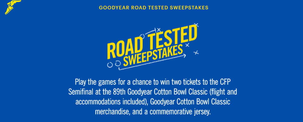 Goodyear Road Tested Sweepstakes