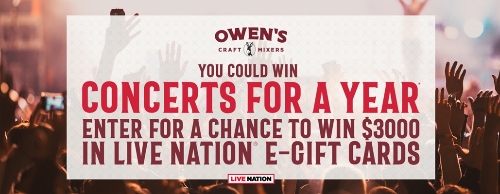 Owen’s Mixers Concerts for a Year 2024 Sweepstakes