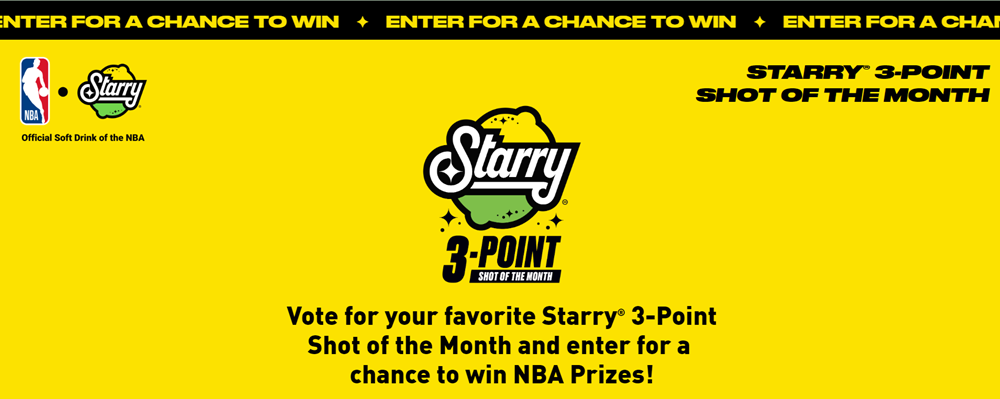 Starry NBA 3-Point Shot of the Month Sweepstakes